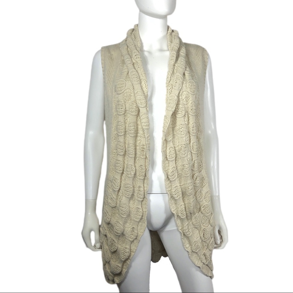 Cato Sleeveless Chunky Cable Knit Edge Knit Cardigan